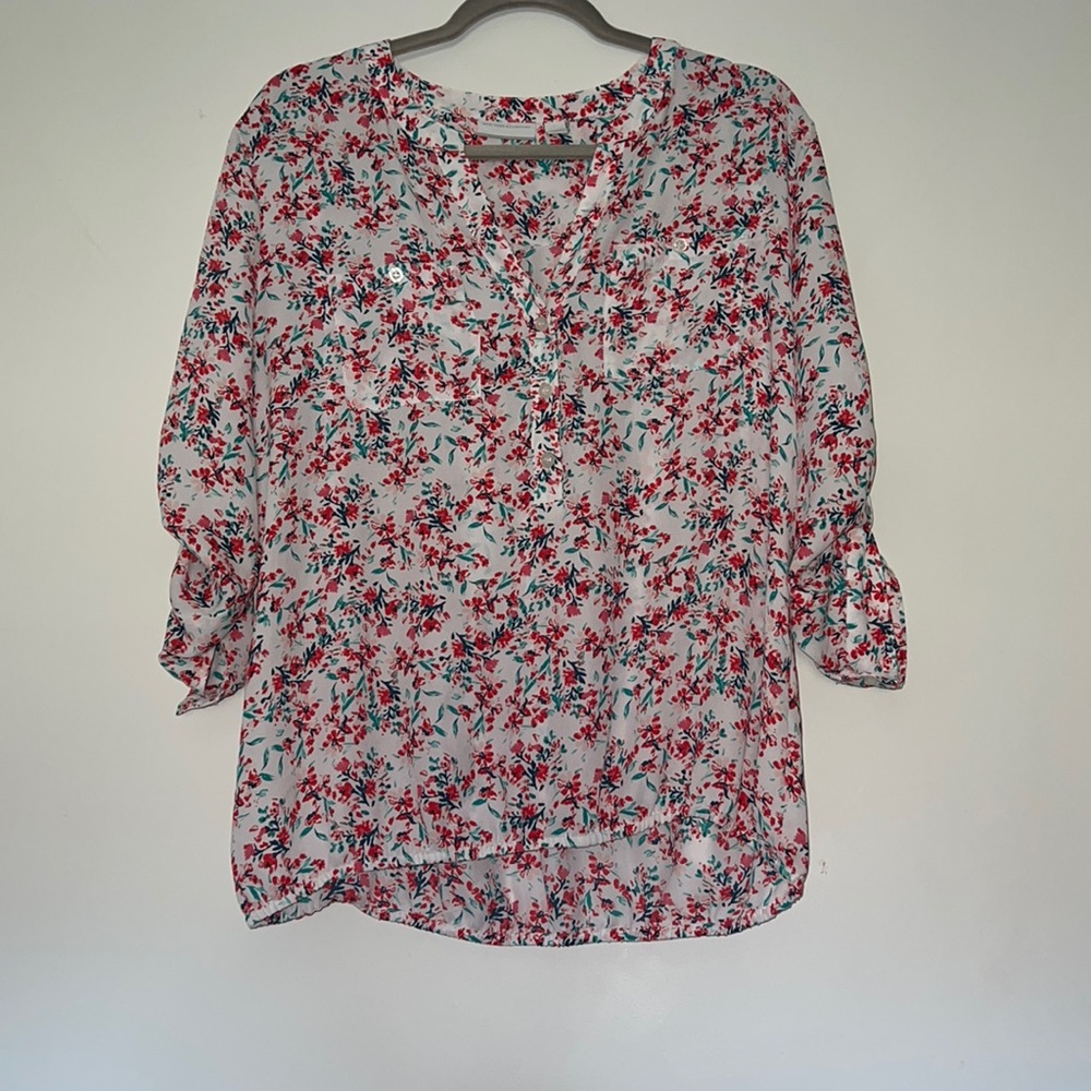 L New York & Company Floral Blouse